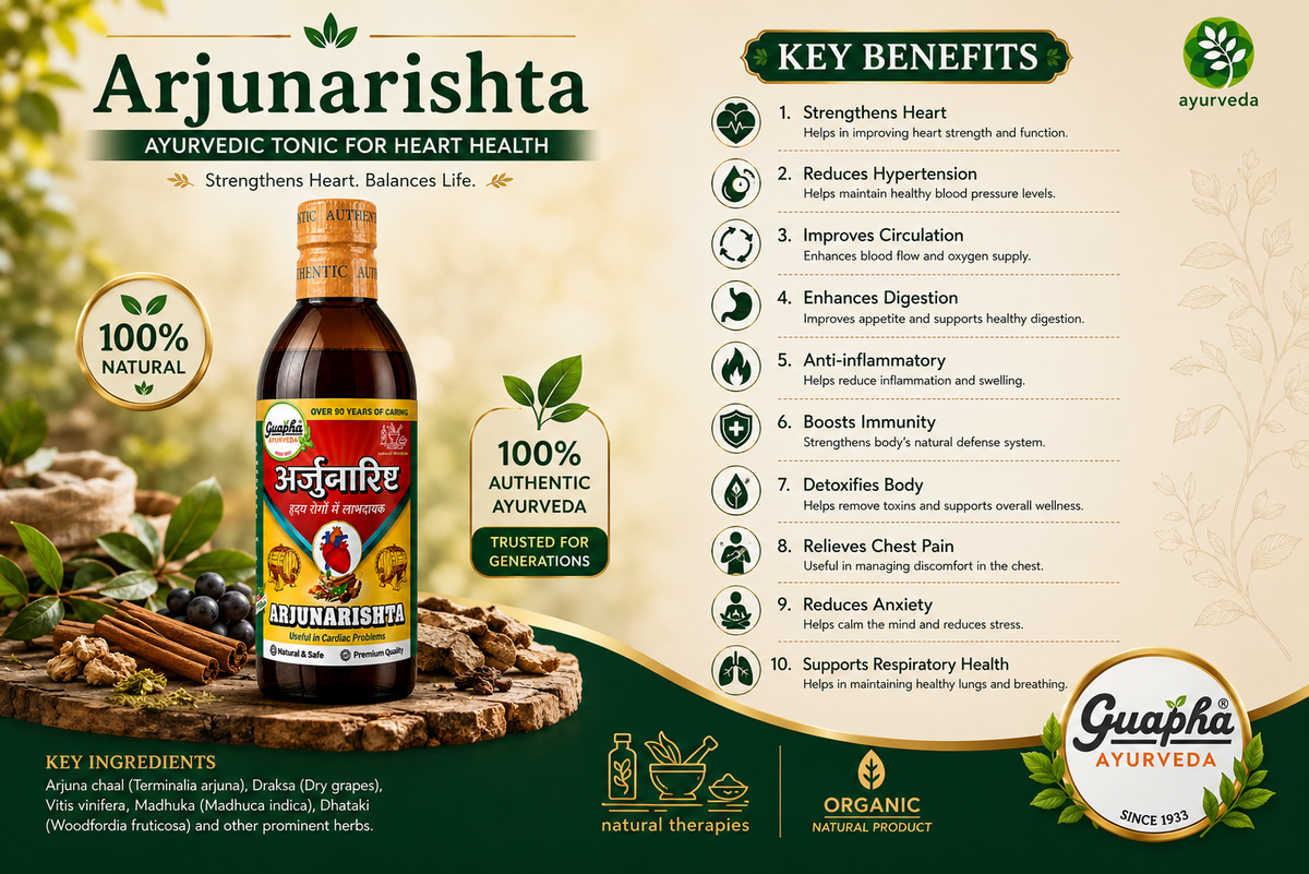 Arjunarishta 800ml (400ml*2) - Ayurvedic Heart Tonic for Cardiovascular Wellness | Supports Healthy Blood Pressure, Circulation, and Heart Function with the Power of Arjuna Bark Extract