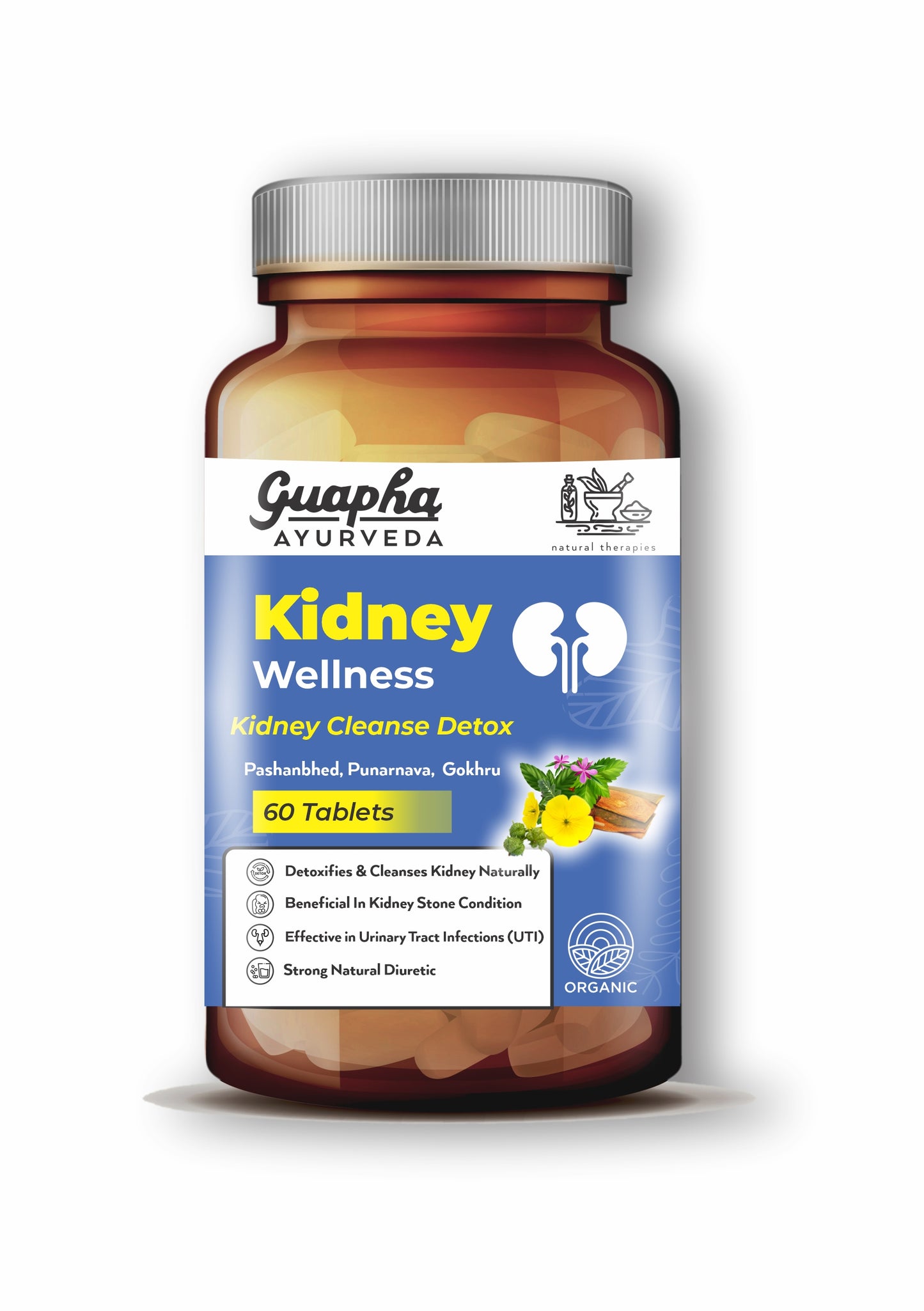 Kidney Wellness|Kidney & Bladder Cleanse Detox|Urinary Tract Infection (Uti)|With Herbal Extracts Of Pashanbhed,Palash Pushp,Punarnava,Gokhru