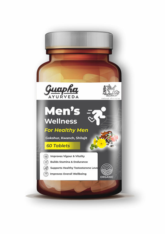 Guapha Ayurveda Men's Wellness Ayurvedic Tablets | For Healthy Men | Energy Booster | Natural & Safe & Herbal | 60 Tablets