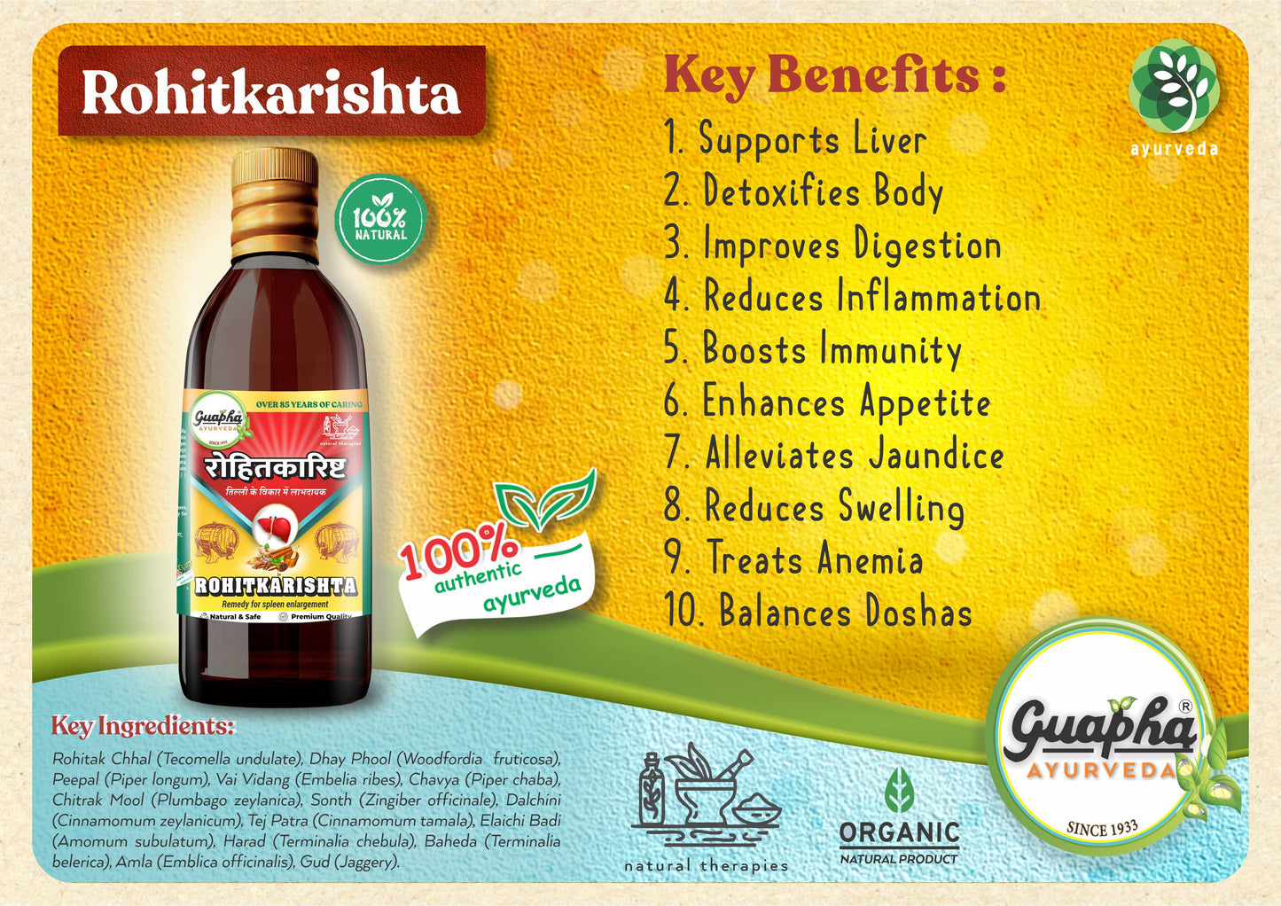 Rohitkarishta 800ml (400ml*2) - Supports Liver and Spleen health