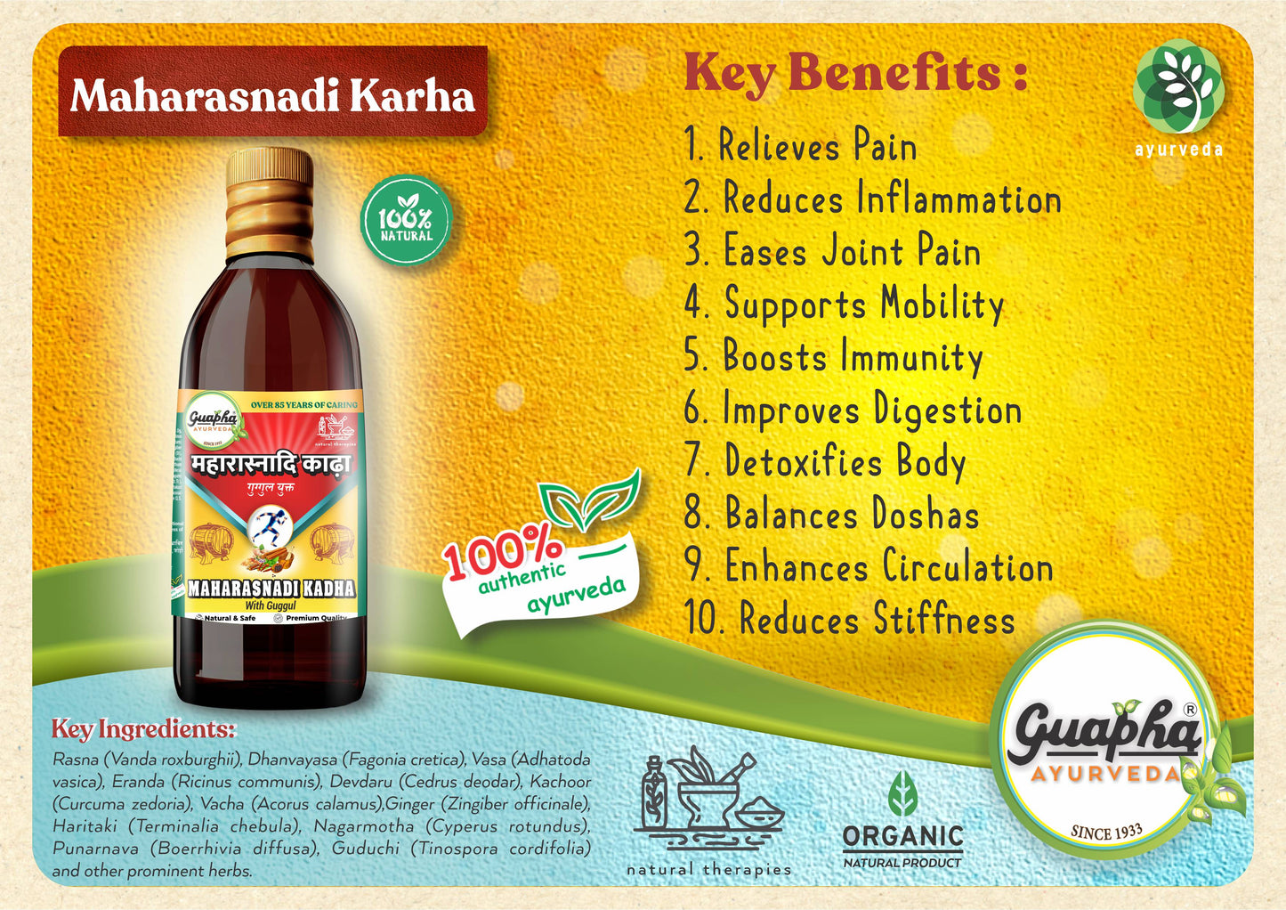 Maharasanadi Kadha 800ml (400ml*2) | Natural Joint Pain Relief & Immunity Booster