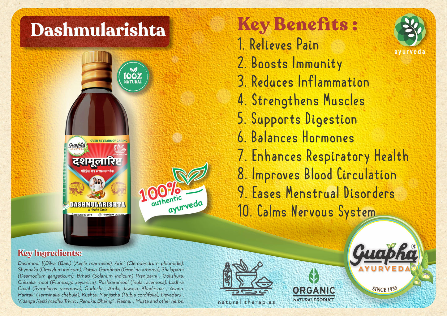 Dashmularishta 800ml (400ml*2) - Nourishing Ayurvedic Tonic for Family | Supports Immunity, Hormonal Balance, Strength & Holistic Wellness