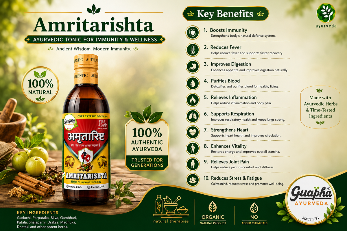 Amritarishta 800ml (400ml*2) | Ayurvedic Immune Booster and Fever Relief Tonic With Goodness Of Giloy, Ashwagandha, Shatavari