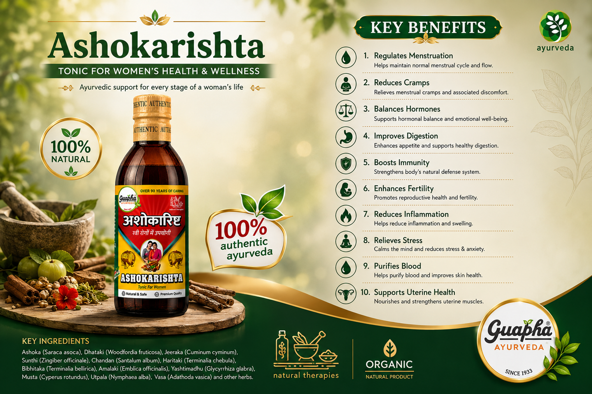 Ashokarishta 800ml (400ml*2) - Herbal Tonic for Women's Health and Hormonal Harmony | Supports Menstrual Comfort, Uterine Wellness, and Hormonal Balance
