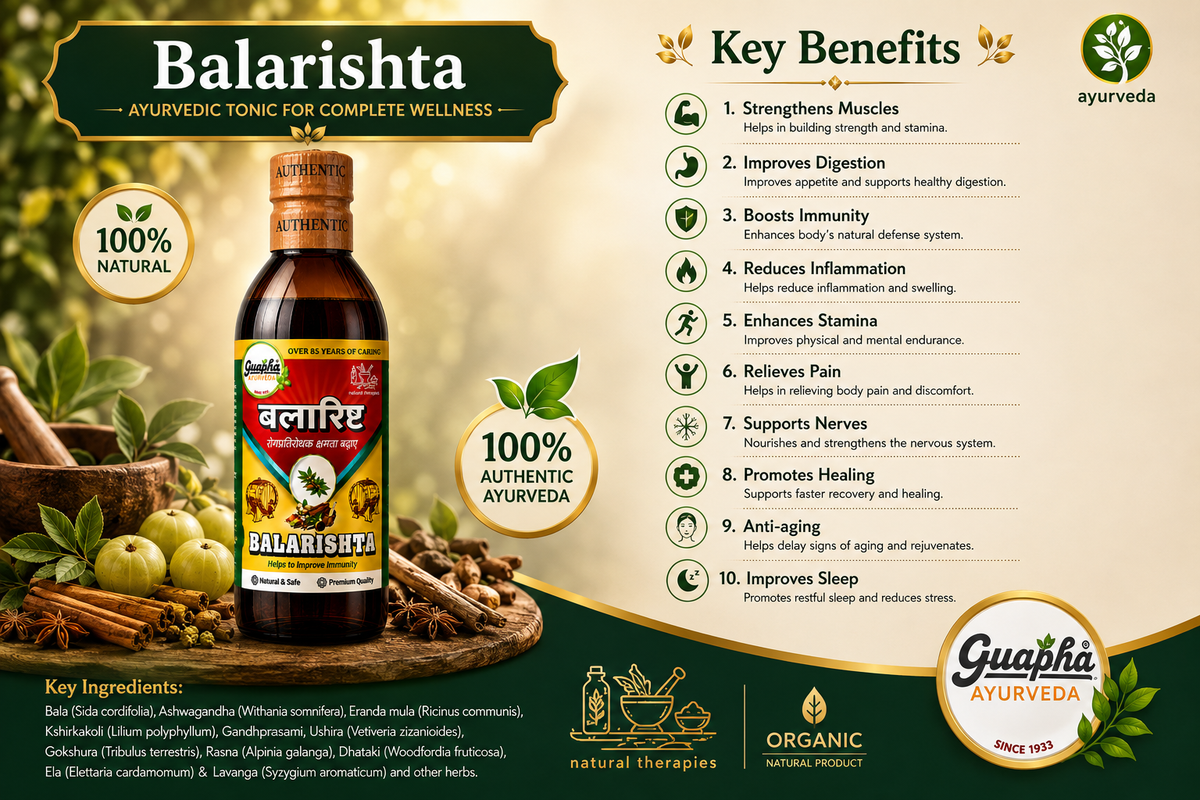 Balarishta 800ml (400ml*2) - Herbal Tonic for Strength, Stamina, and Vitality | Ayurvedic Energy Booster with Ashwagandha, Shatavari, and Gokshura | Holistic Support for Well-being