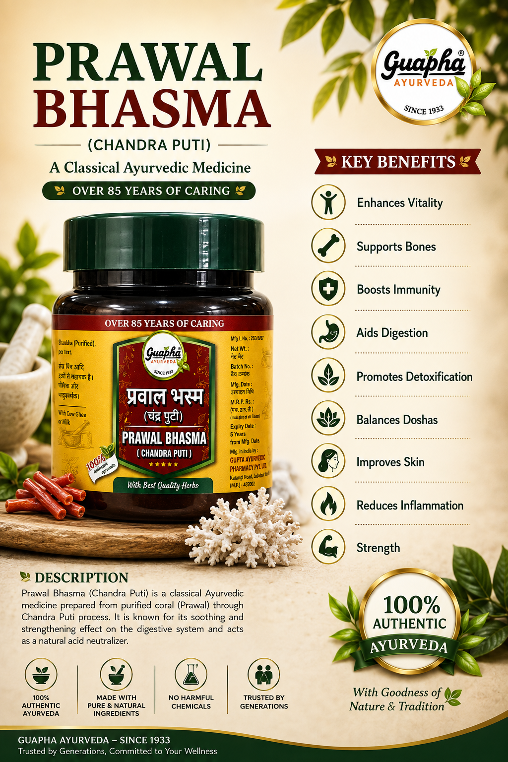Prawal Bhasma Chandra Puti – Premium Coral Calcium for Holistic Health