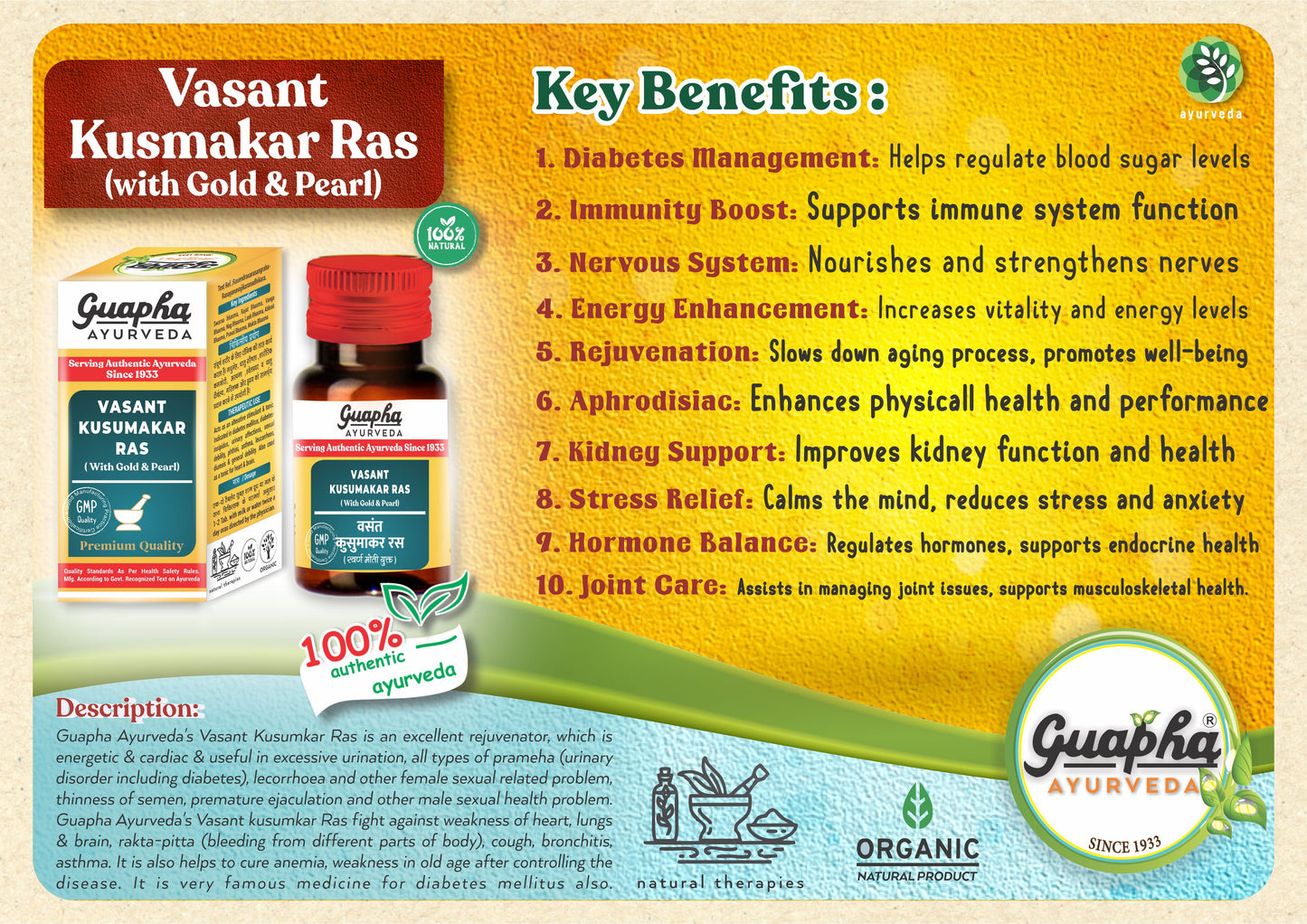 VASANT KUSUMAKAR RAS (With Gold & Pearl)| Maintains Blood Sugar Level