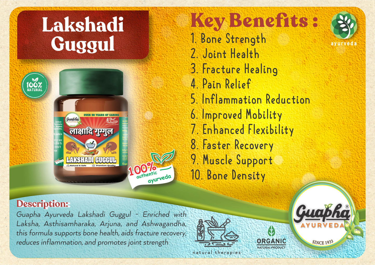 Lakshadi Guggul - Herbal Joint Support for Healthy Bones & Joints