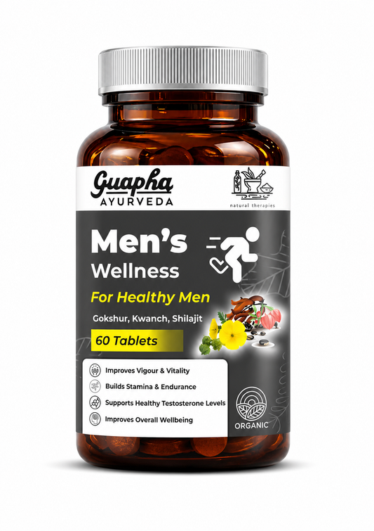 Guapha Ayurveda Men's Wellness Ayurvedic Tablets | For Healthy Men | Energy Booster | Natural & Safe & Herbal | 60 Tablets