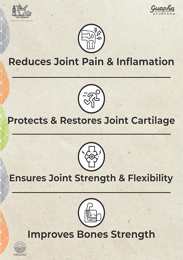 Guapha Ayurveda Ortho Wellness Tablets | For Healthy Bones & Joints With Herbal Extracts Of Boswellia Serrata, Curcumin, Rosehip | 60 Tablets